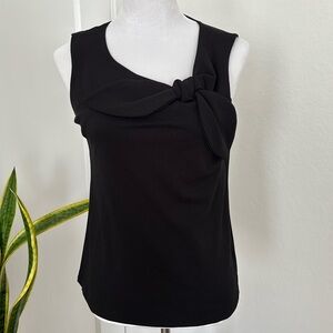 Banana Republic Women's Ponte Black Pullover Top Bow Neckline Sleeveless, Size S